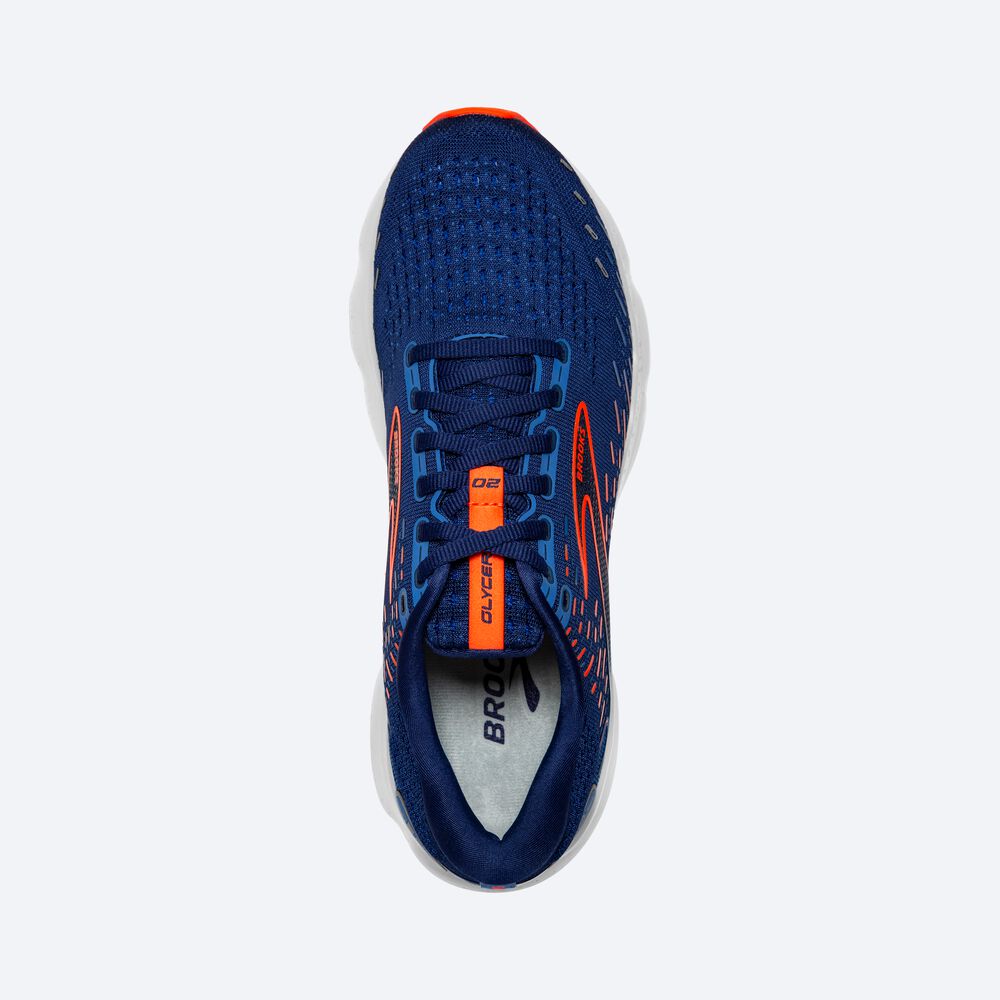 Brooks Glycerin 20 Férfi Futócipő Kék/Kék/Narancssárga | HU423159