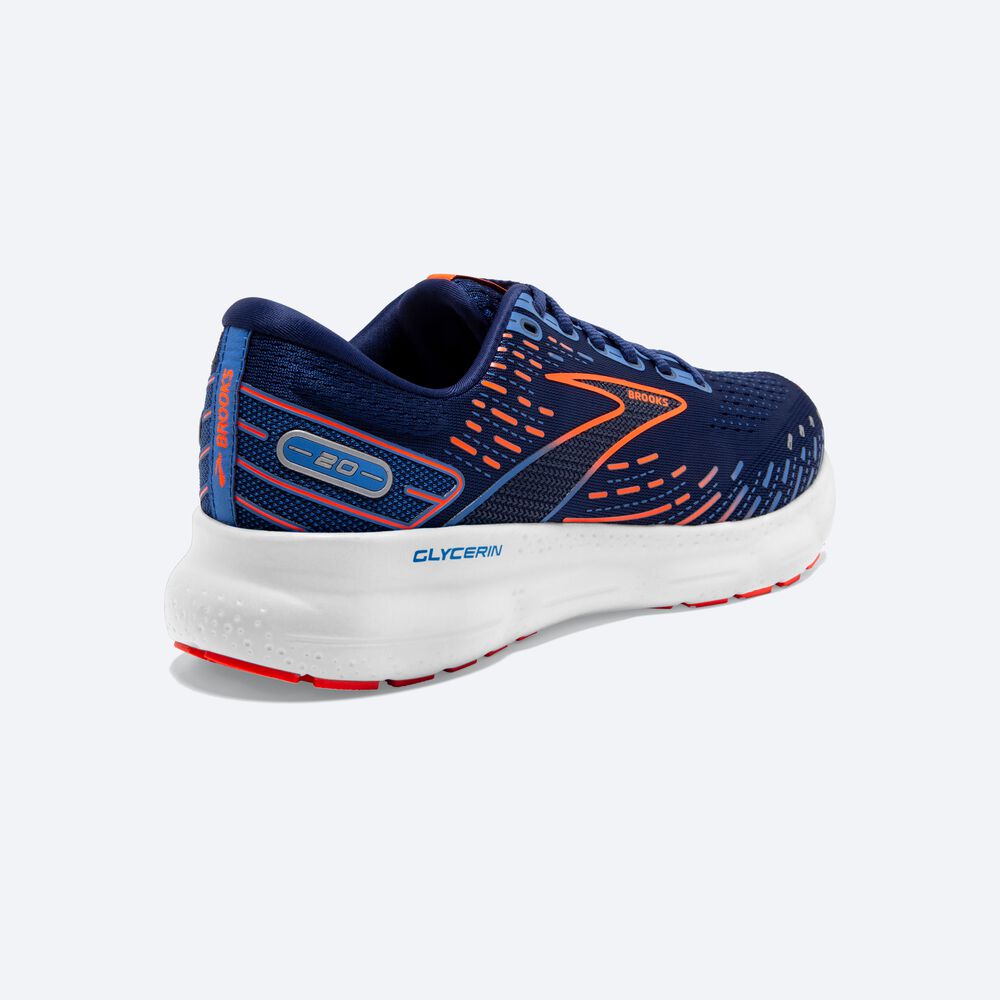 Brooks Glycerin 20 Férfi Futócipő Kék/Kék/Narancssárga | HU423159