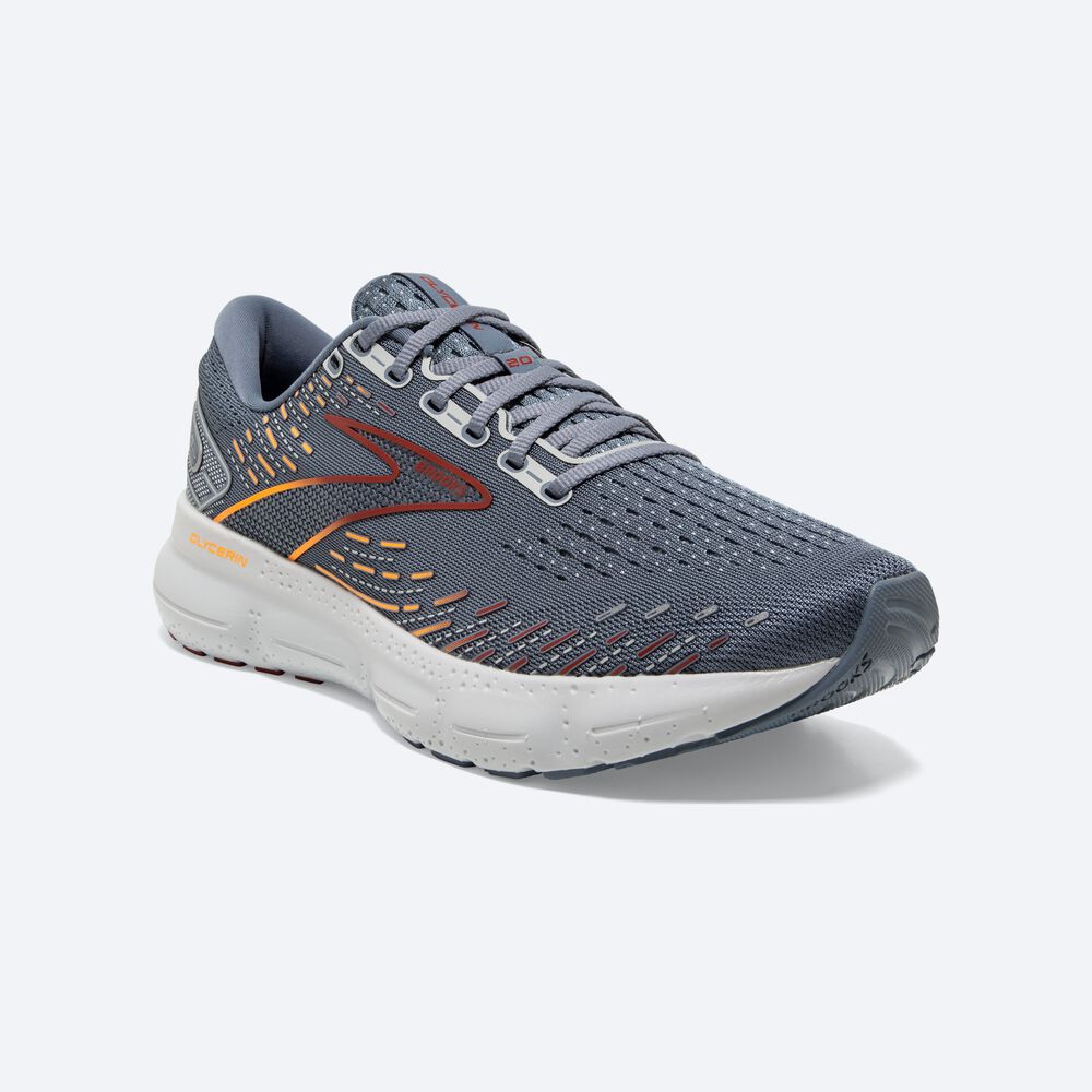 Brooks Glycerin 20 Férfi Futócipő Szürke/Piros/Narancssárga | HU523490