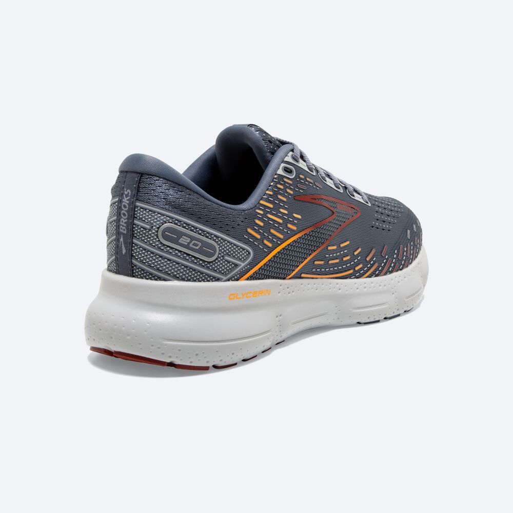 Brooks Glycerin 20 Férfi Futócipő Szürke/Piros/Narancssárga | HU523490