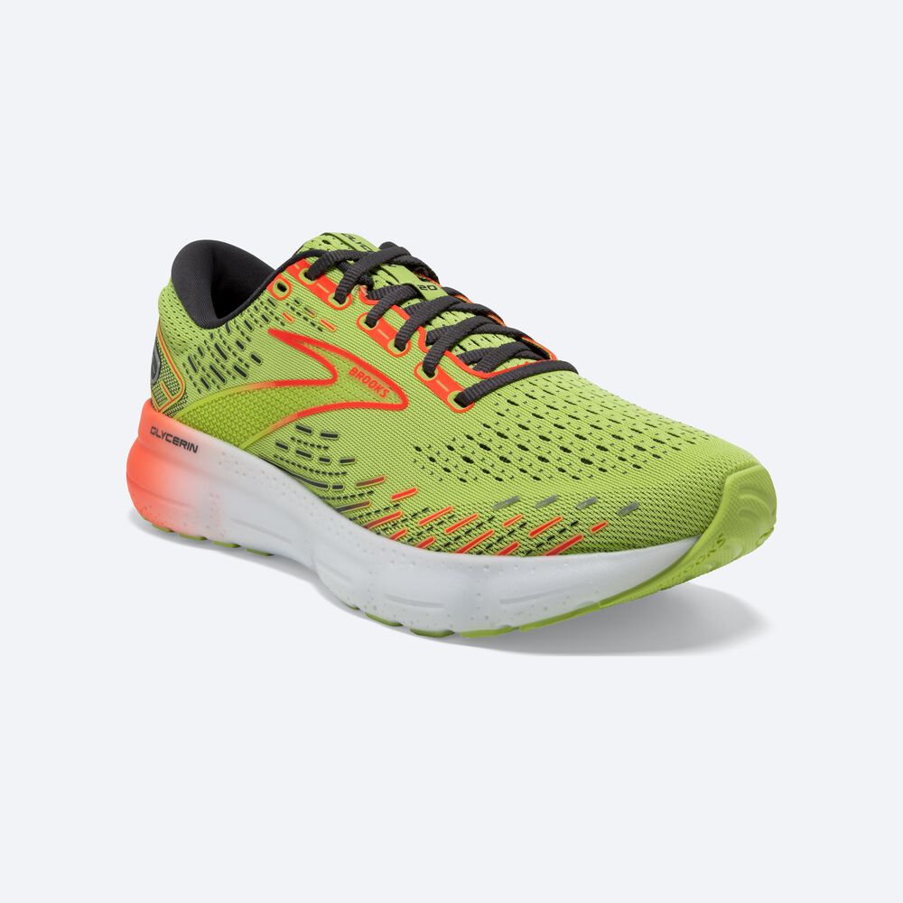 Brooks Glycerin 20 Férfi Futócipő Világos Zöld/Piros | HU758924