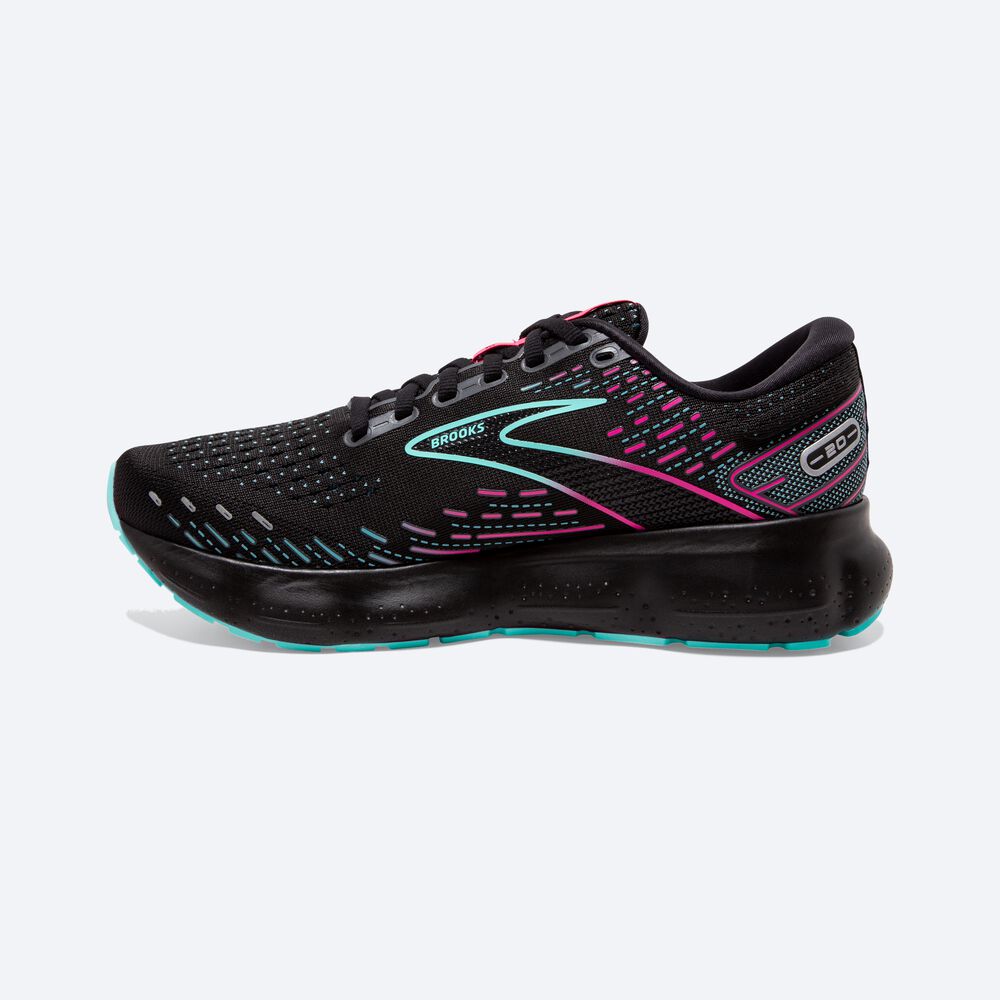 Brooks Glycerin 20 Női Futócipő Fekete/Kék Világos/Rózsaszín | HU769084