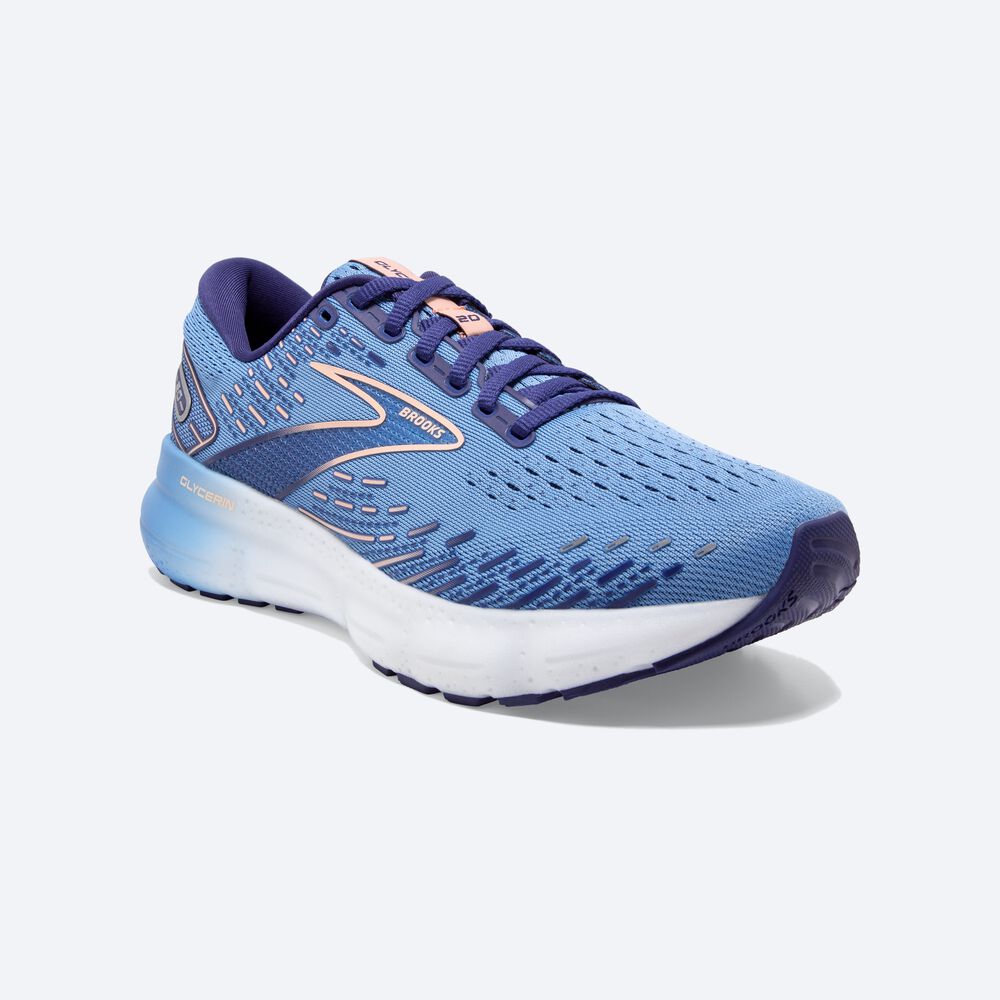 Brooks Glycerin 20 Női Futócipő Kék/Fehér | HU192834