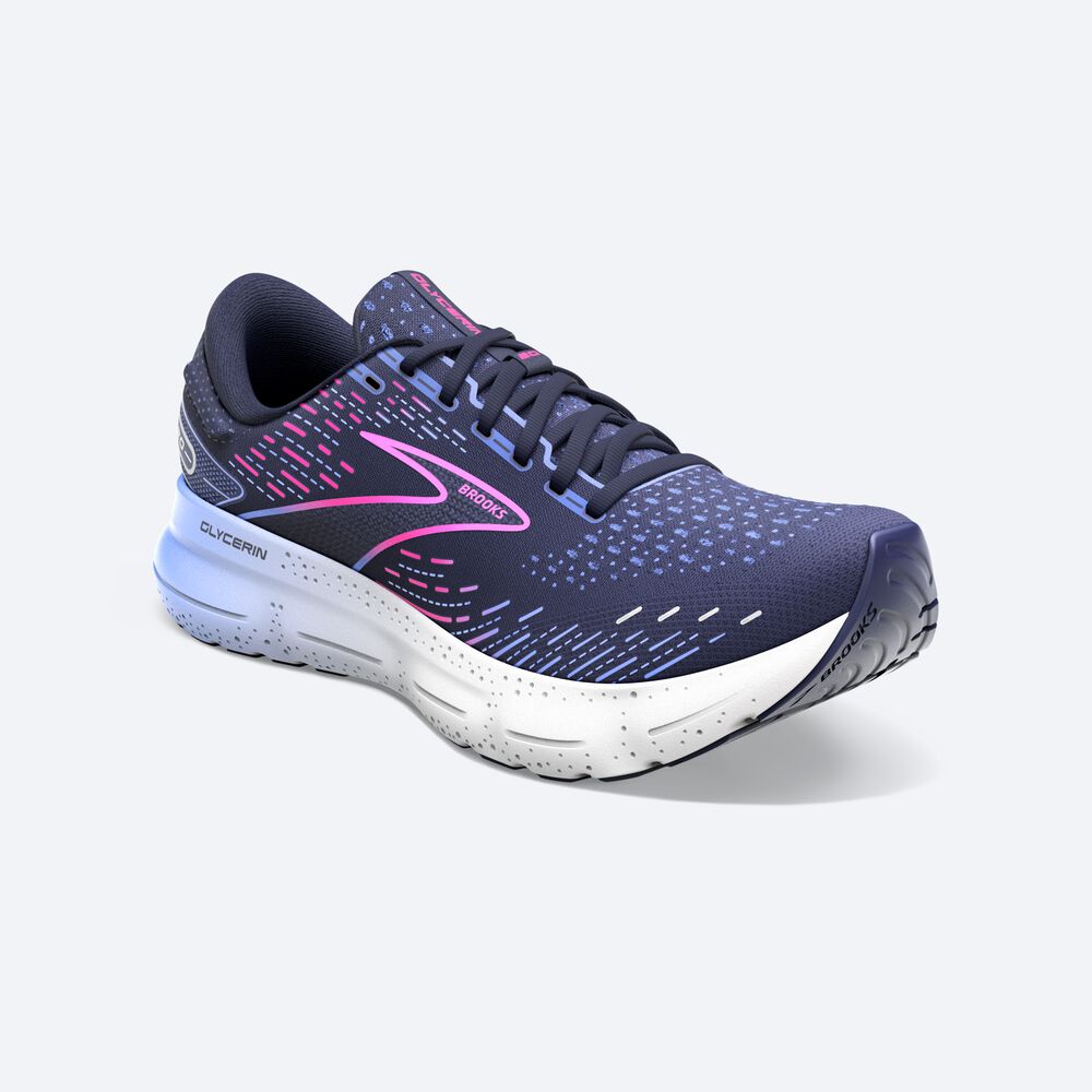 Brooks Glycerin 20 Női Futócipő Sötétkék/Kék/Rózsaszín | HU928065