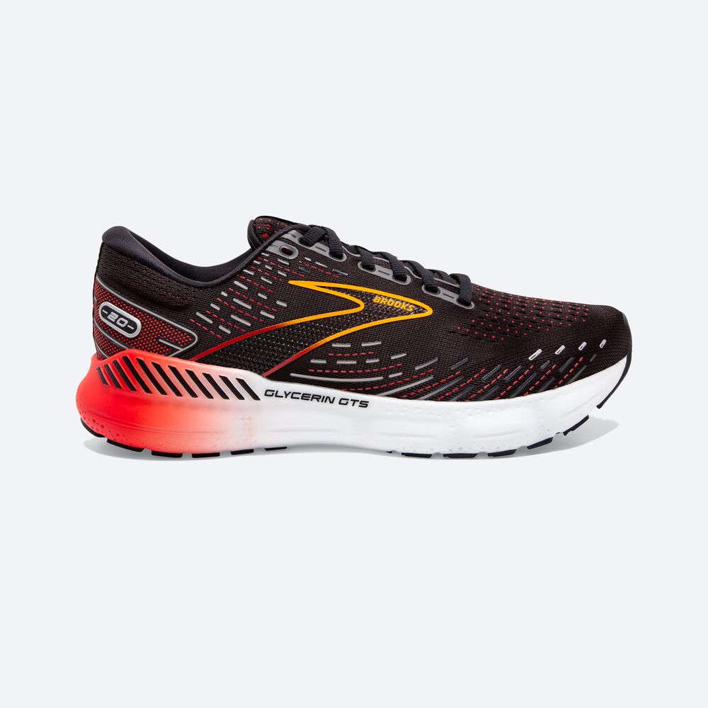 Brooks Glycerin GTS 20 Férfi Futócipő Fekete/Piros | HU125406