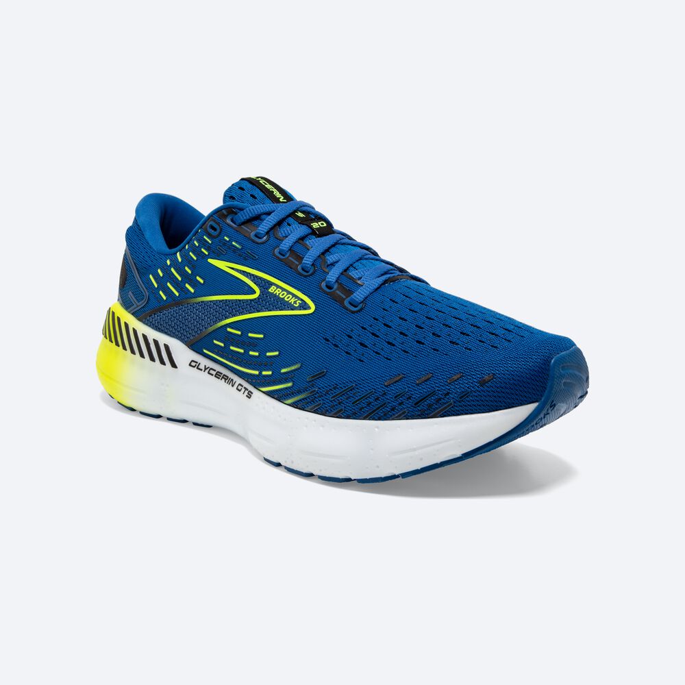 Brooks Glycerin GTS 20 Férfi Futócipő Kék/Fehér | HU826734