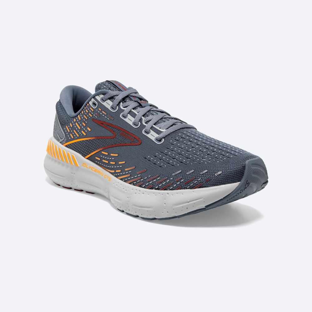 Brooks Glycerin GTS 20 Férfi Futócipő Szürke/Piros/Narancssárga | HU715089