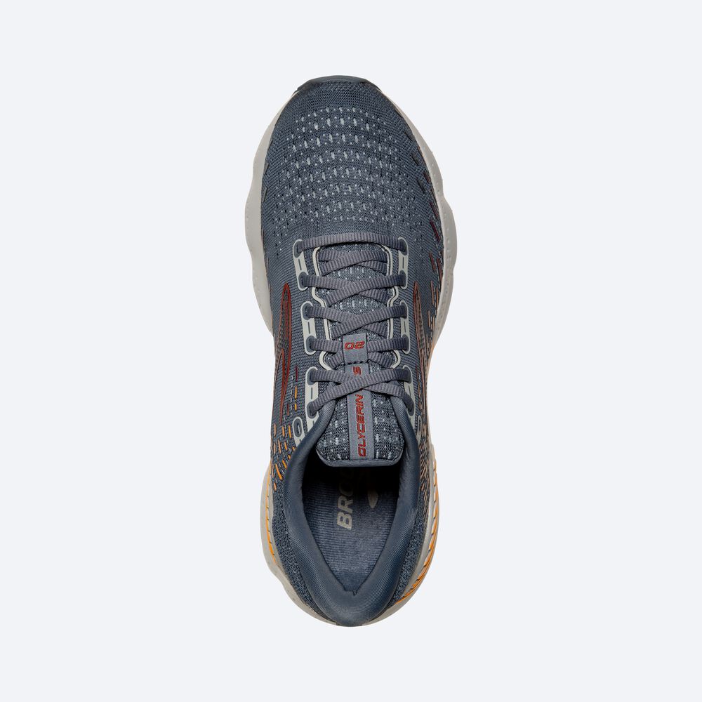 Brooks Glycerin GTS 20 Férfi Futócipő Szürke/Piros/Narancssárga | HU715089