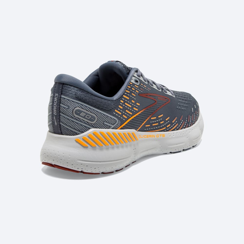 Brooks Glycerin GTS 20 Férfi Futócipő Szürke/Piros/Narancssárga | HU715089