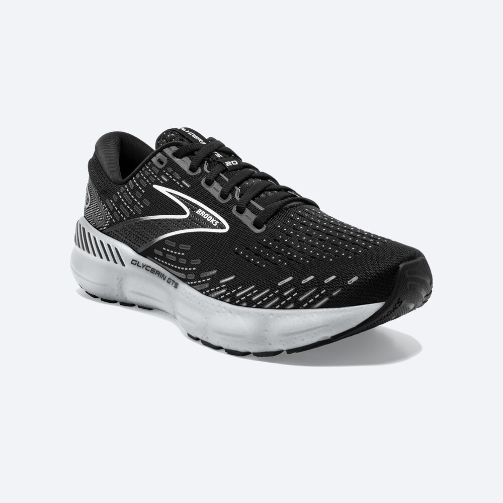 Brooks Glycerin GTS 20 Női Futócipő Fekete/Fehér | HU942650