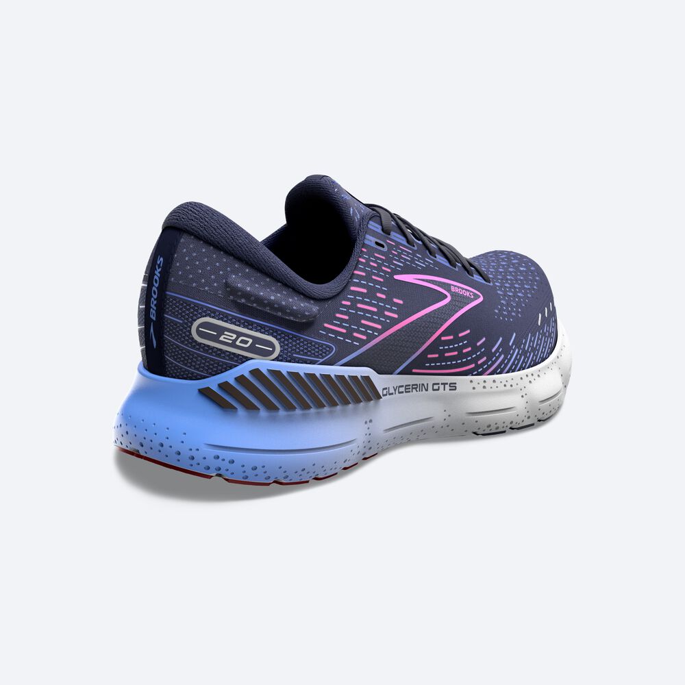 Brooks Glycerin GTS 20 Női Futócipő Sötétkék/Kék/Rózsaszín | HU628179