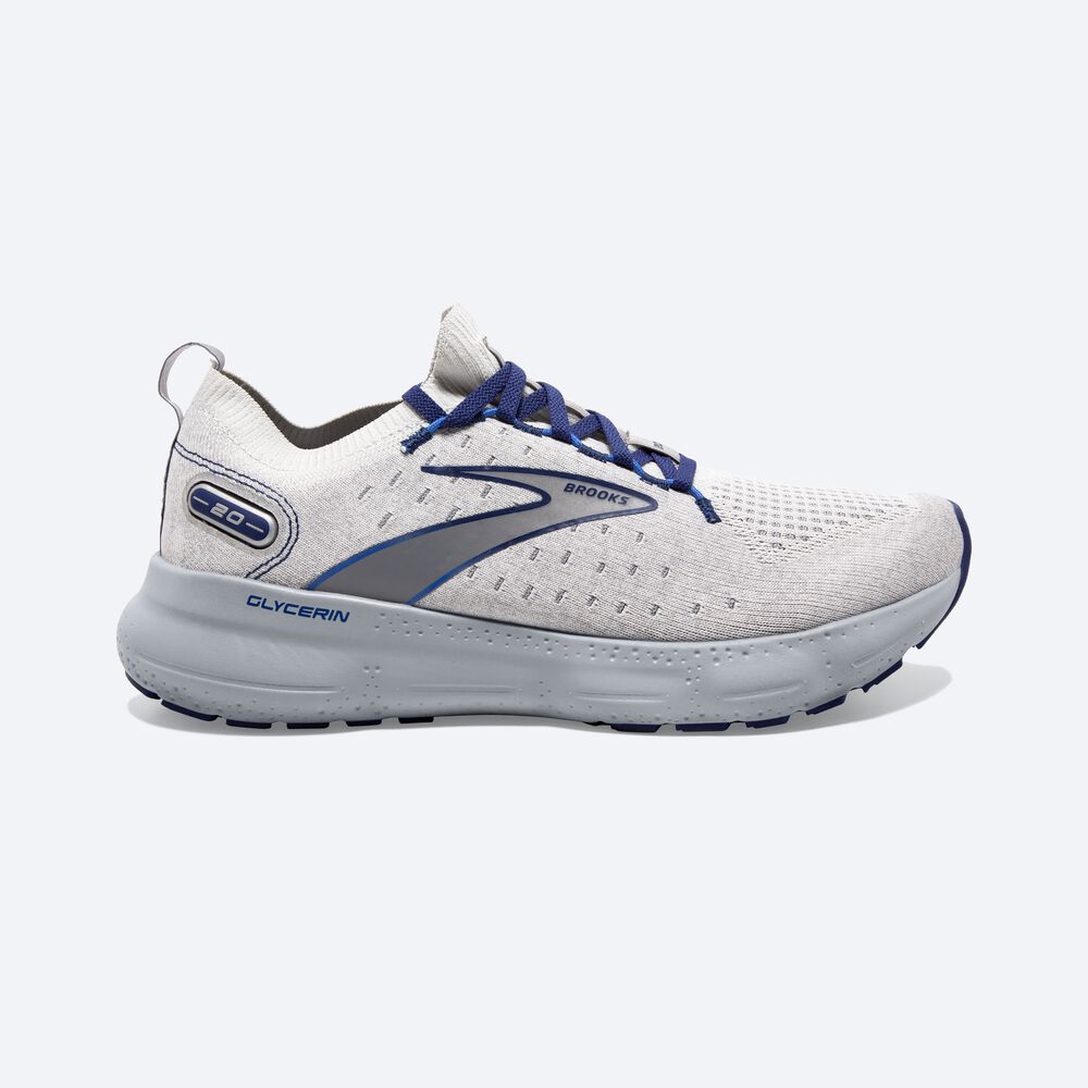 Brooks Glycerin StealthFit 20 Férfi Futócipő Szürke/Kék | HU462789