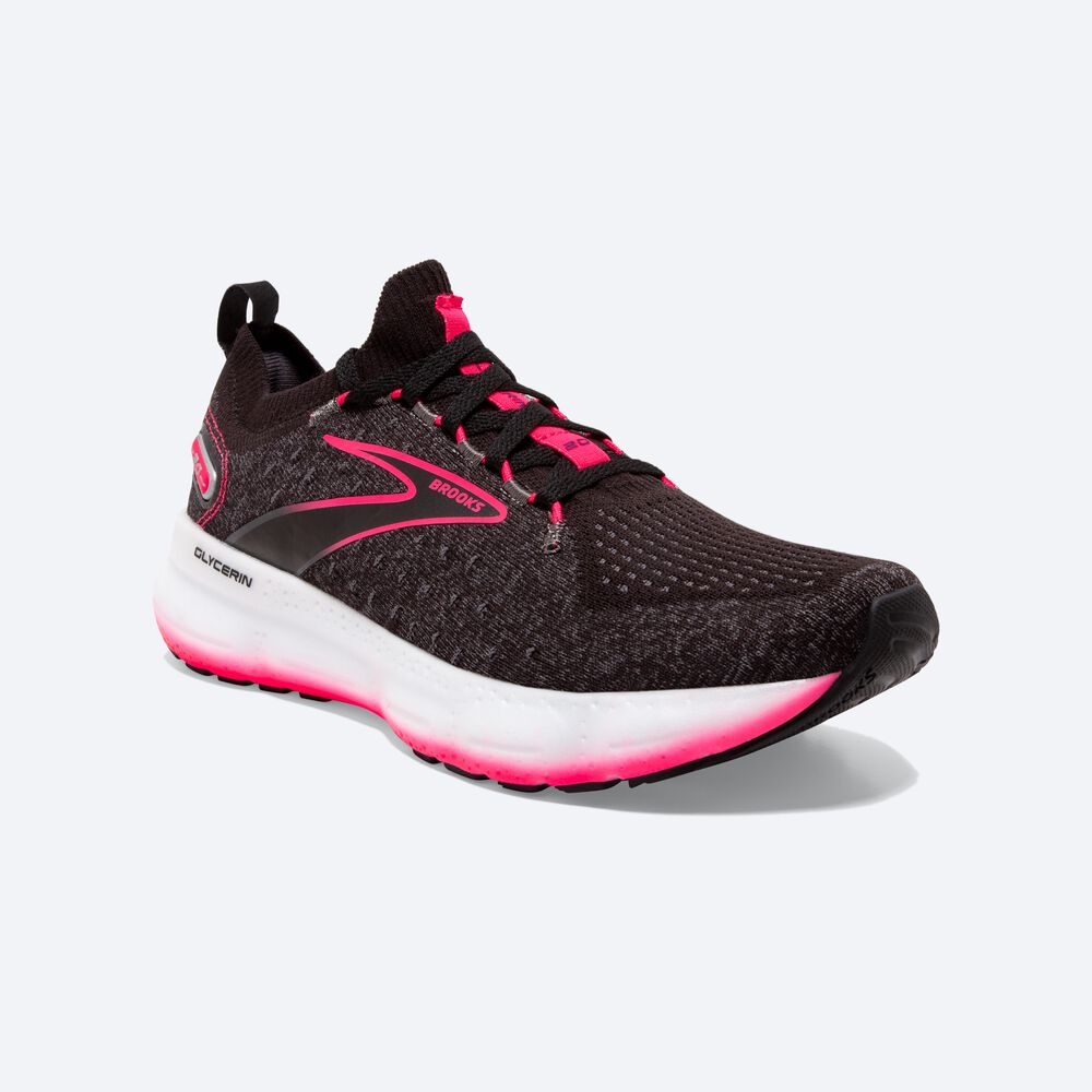 Brooks Glycerin StealthFit 20 Női Futócipő Fekete/Rózsaszín | HU035487