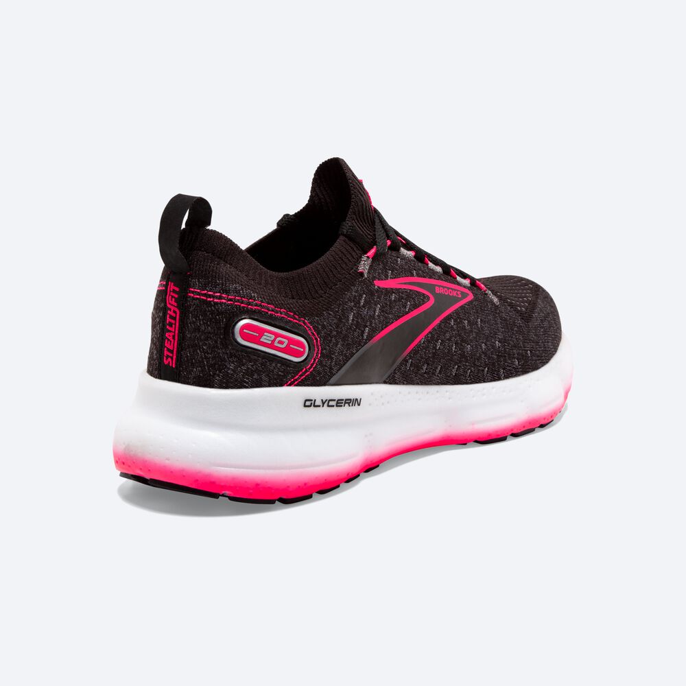 Brooks Glycerin StealthFit 20 Női Futócipő Fekete/Rózsaszín | HU035487