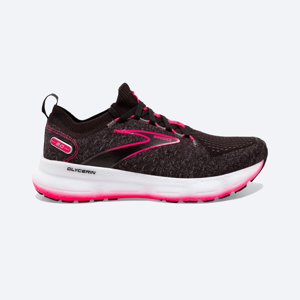 Brooks Glycerin StealthFit 20 Női Futócipő Fekete/Rózsaszín | HU035487