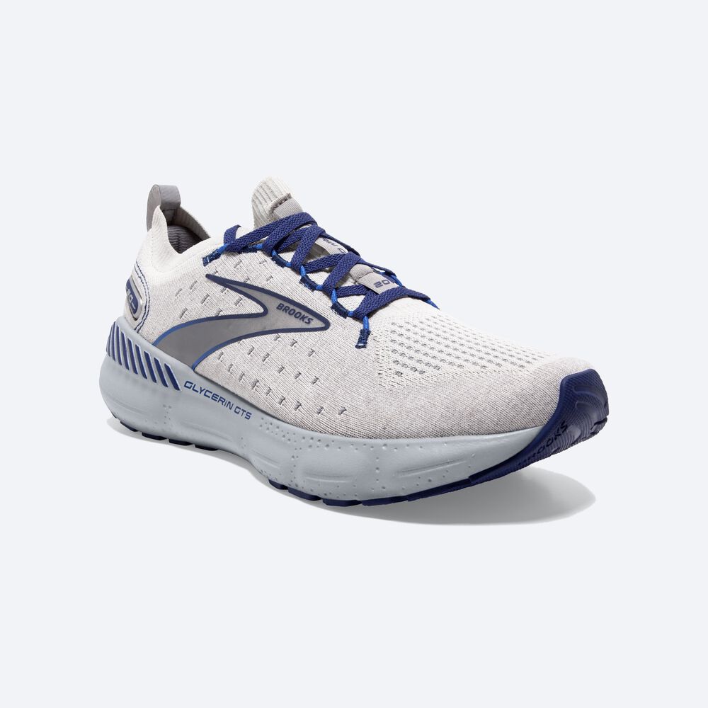 Brooks Glycerin StealthFit GTS 20 Férfi Futócipő Szürke/Kék | HU294183