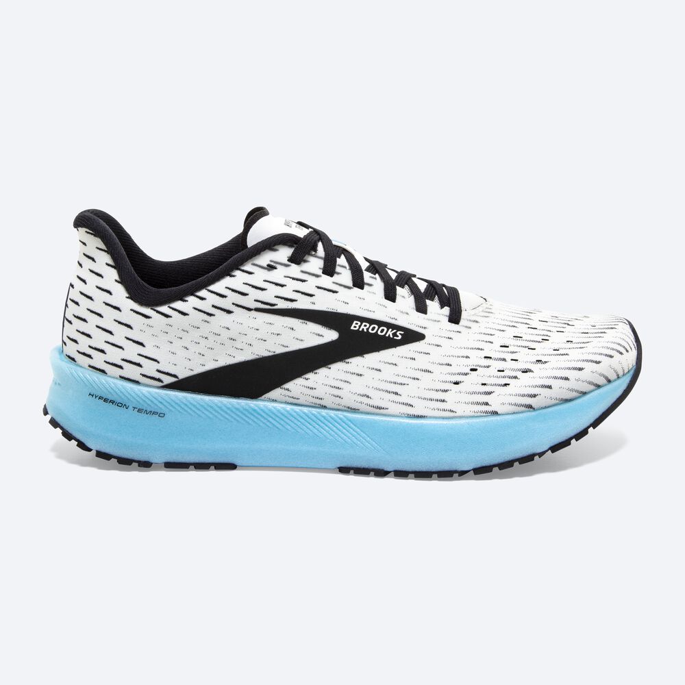 Brooks Hyperion Tempo Férfi Futócipő Fehér/Fekete/Világos Türkiz | HU357126