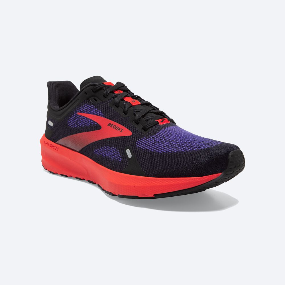 Brooks Launch 9 Férfi Futócipő Fekete/MélyKék/Piros | HU471032