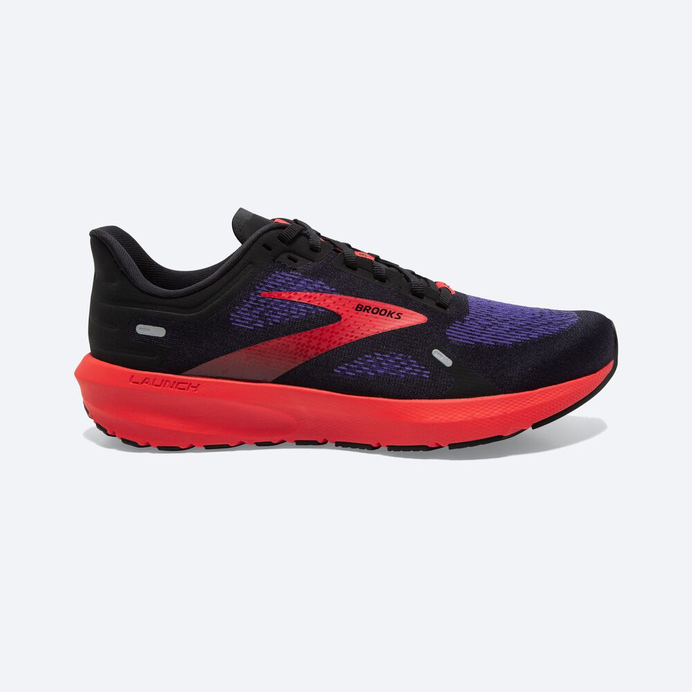 Brooks Launch 9 Férfi Futócipő Fekete/MélyKék/Piros | HU471032