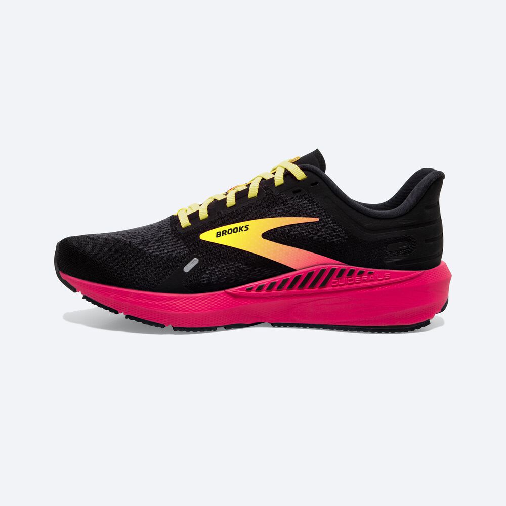 Brooks Launch GTS 9 Férfi Futócipő Fekete/Rózsaszín/Sárga | HU081367