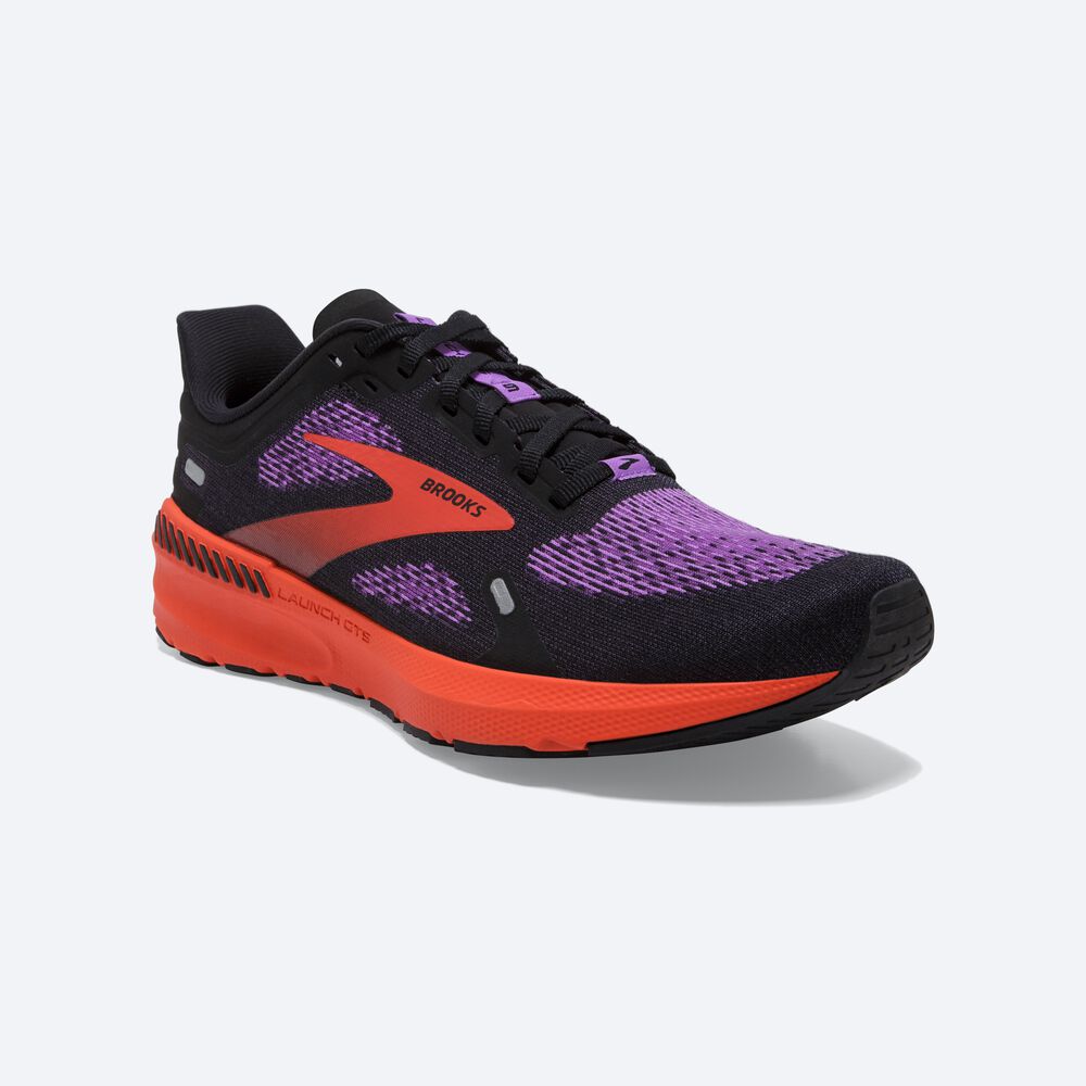 Brooks Launch GTS 9 Női Futócipő Fekete/Virágos | HU981564