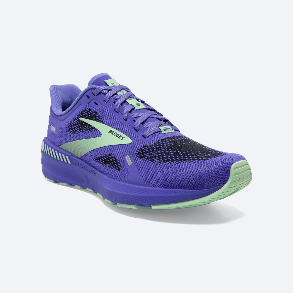 Brooks Launch GTS 9 Női Futócipő Kék/Zöld | HU341906