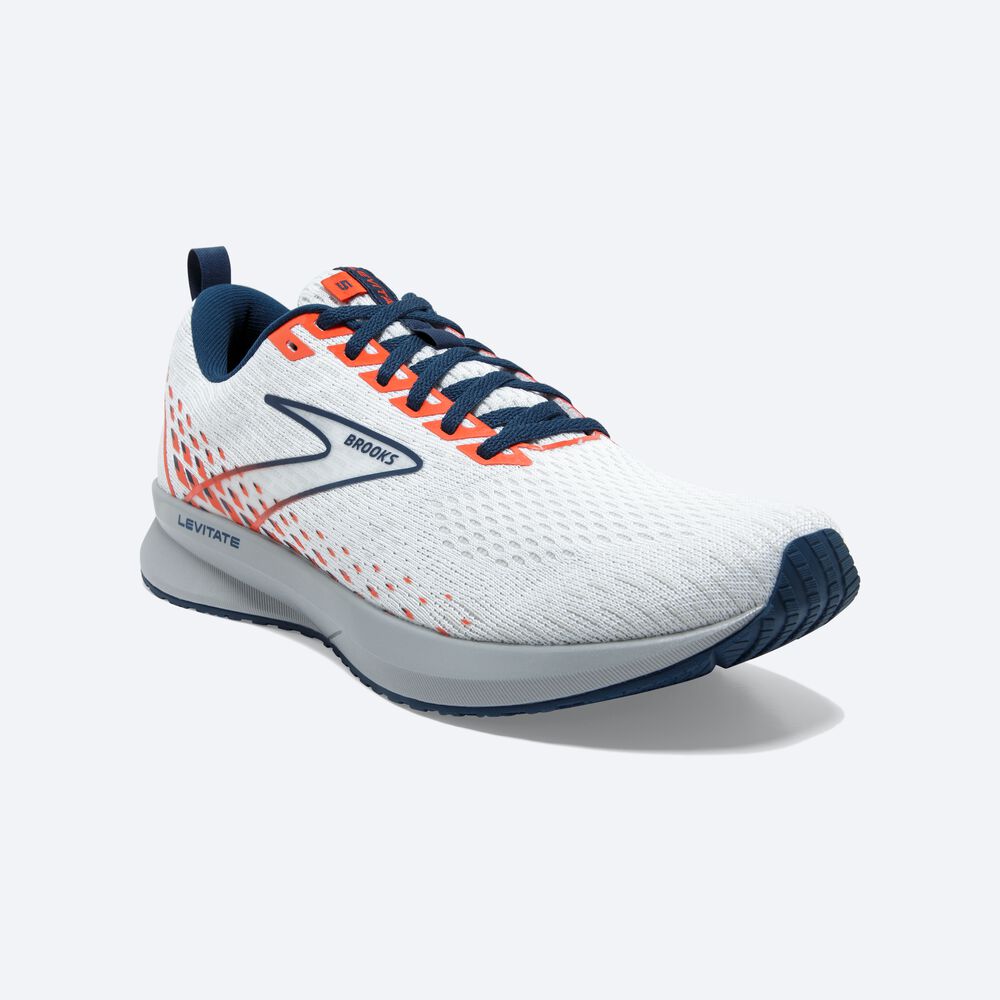 Brooks Levitate 5 Férfi Futócipő Fehér/Barna | HU695012