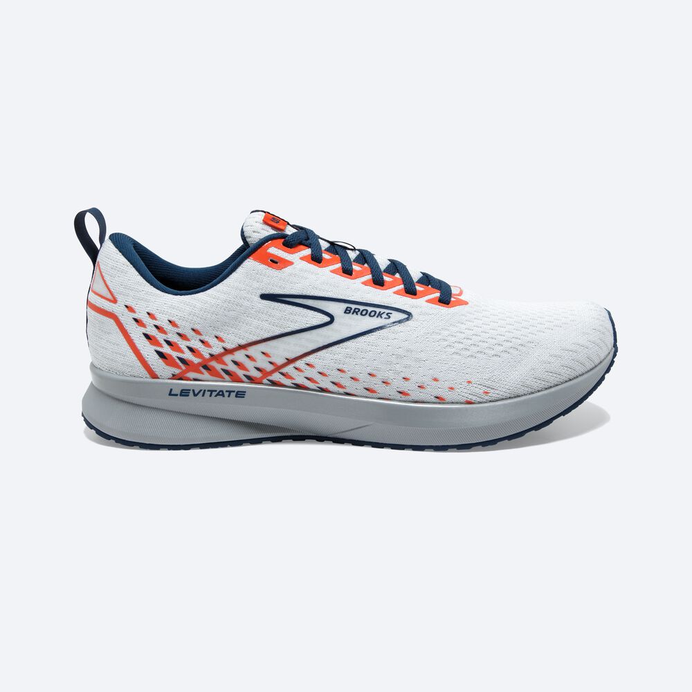 Brooks Levitate 5 Férfi Futócipő Fehér/Barna | HU695012