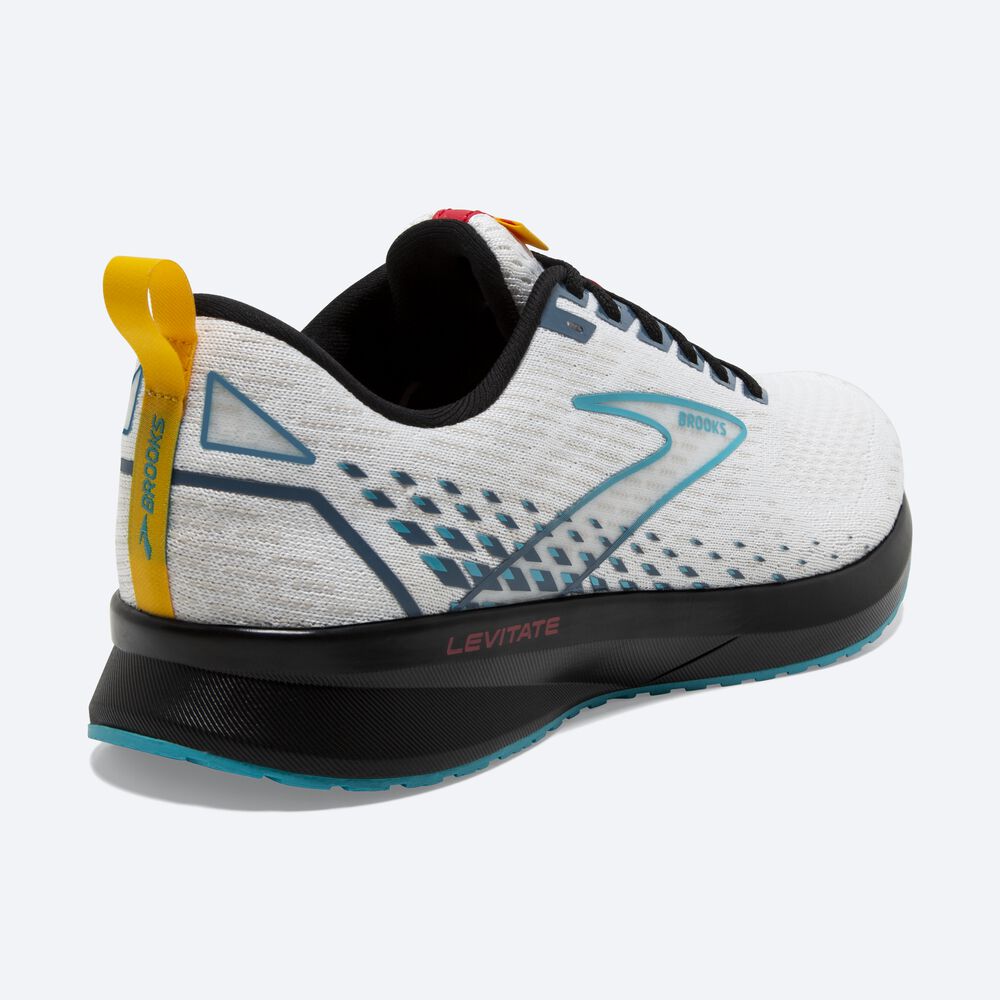 Brooks Levitate 5 Férfi Futócipő Fehér/Kék/Fekete | HU254196