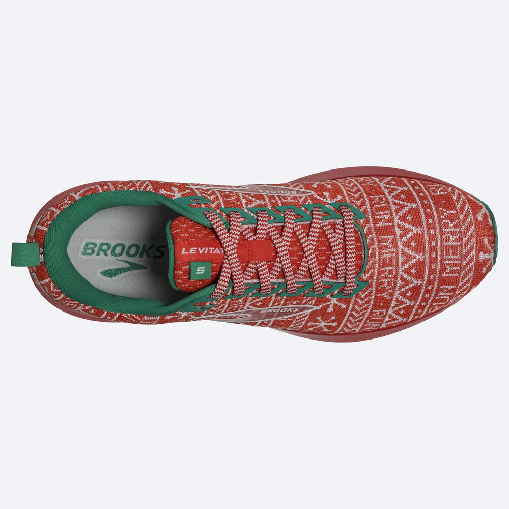 Brooks Levitate 5 Férfi Futócipő Piros/Fehér/Zöld | HU928504