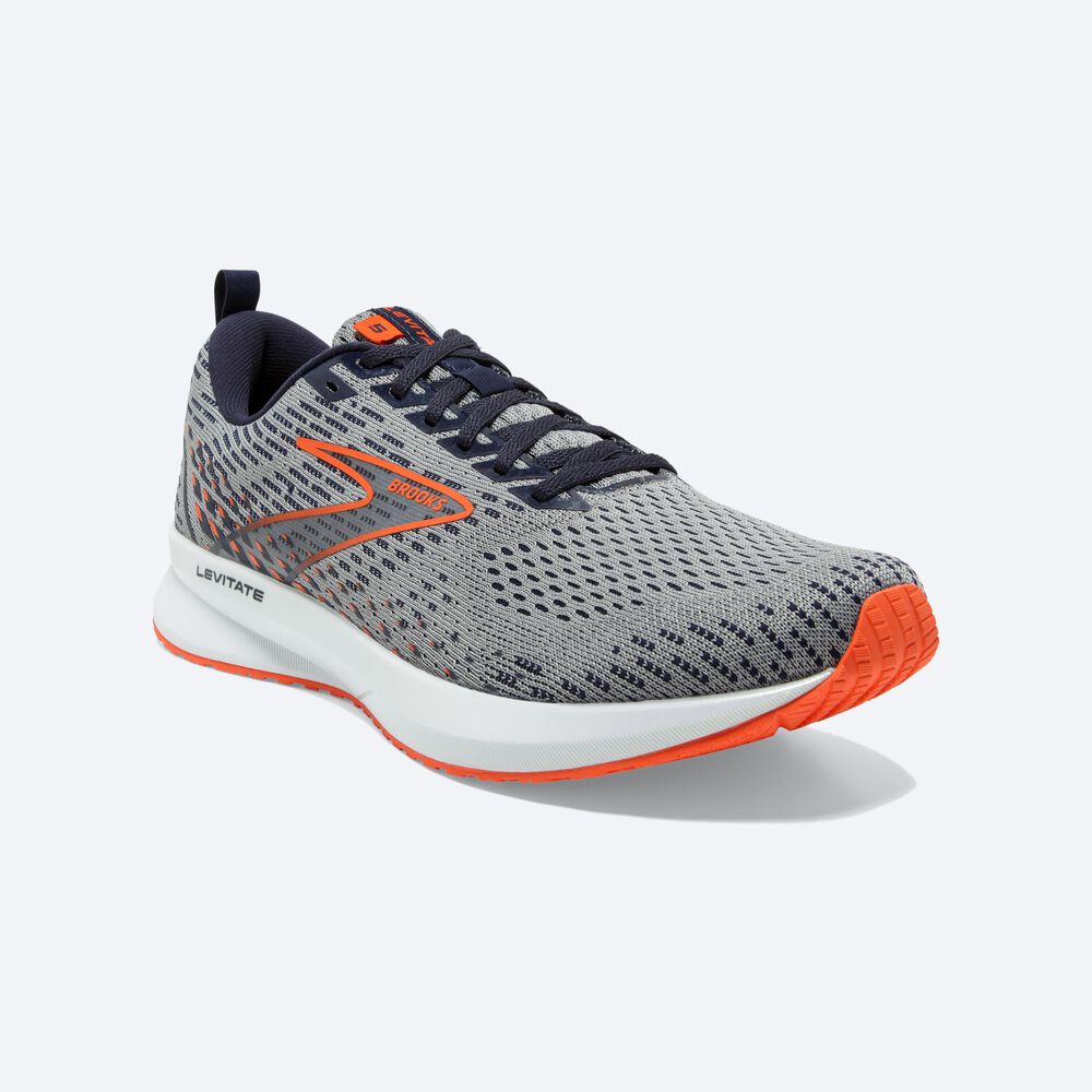 Brooks Levitate 5 Férfi Futócipő Szürke/Sötétkék | HU349025