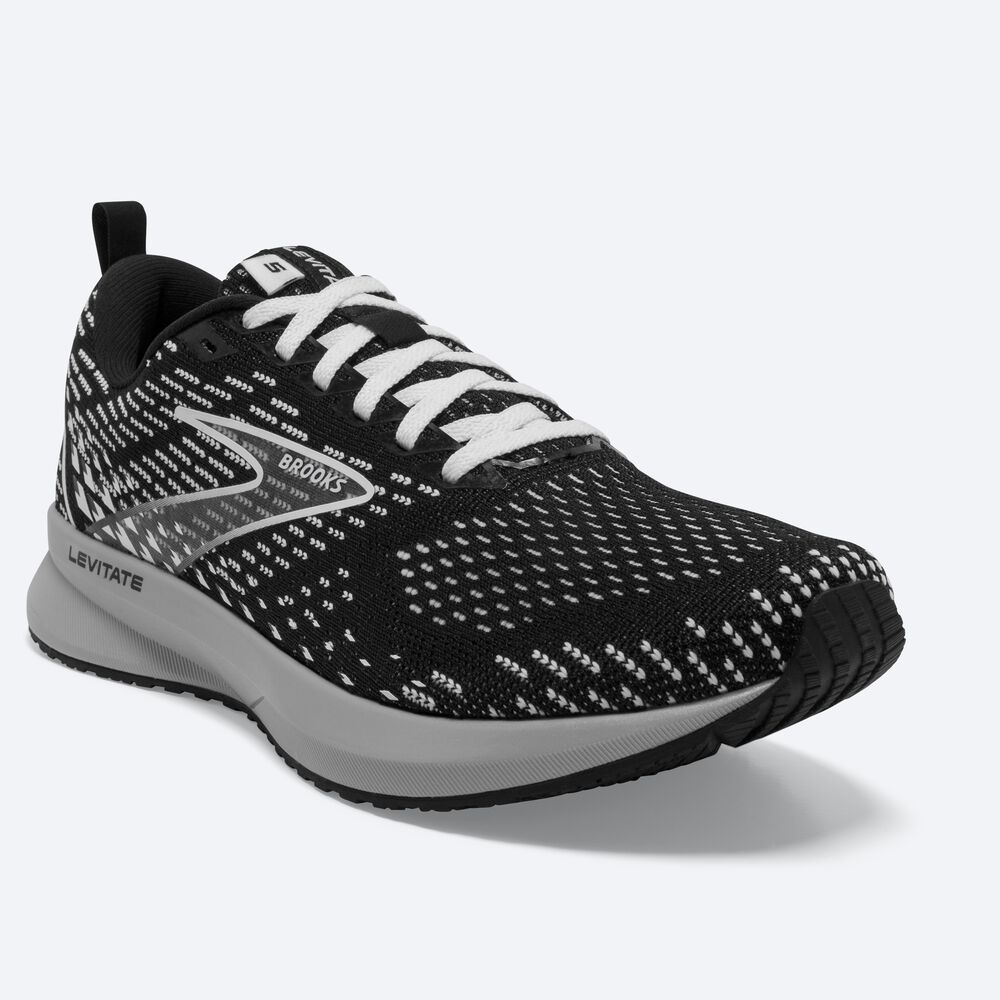 Brooks Levitate 5 Női Futócipő Fekete/Szürke/Fehér | HU871092