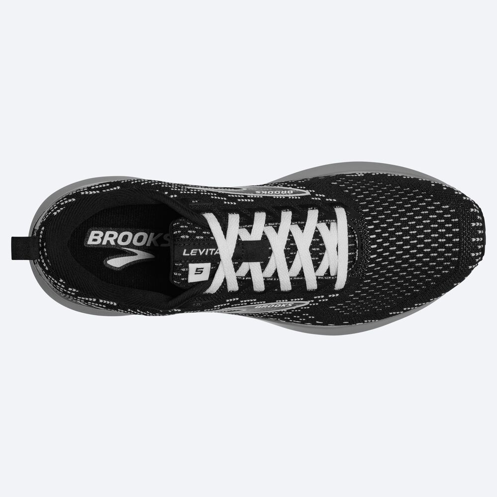 Brooks Levitate 5 Női Futócipő Fekete/Szürke/Fehér | HU871092