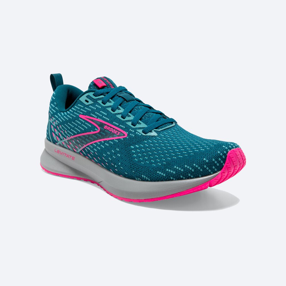 Brooks Levitate 5 Női Futócipő Kék/Rózsaszín | HU421378