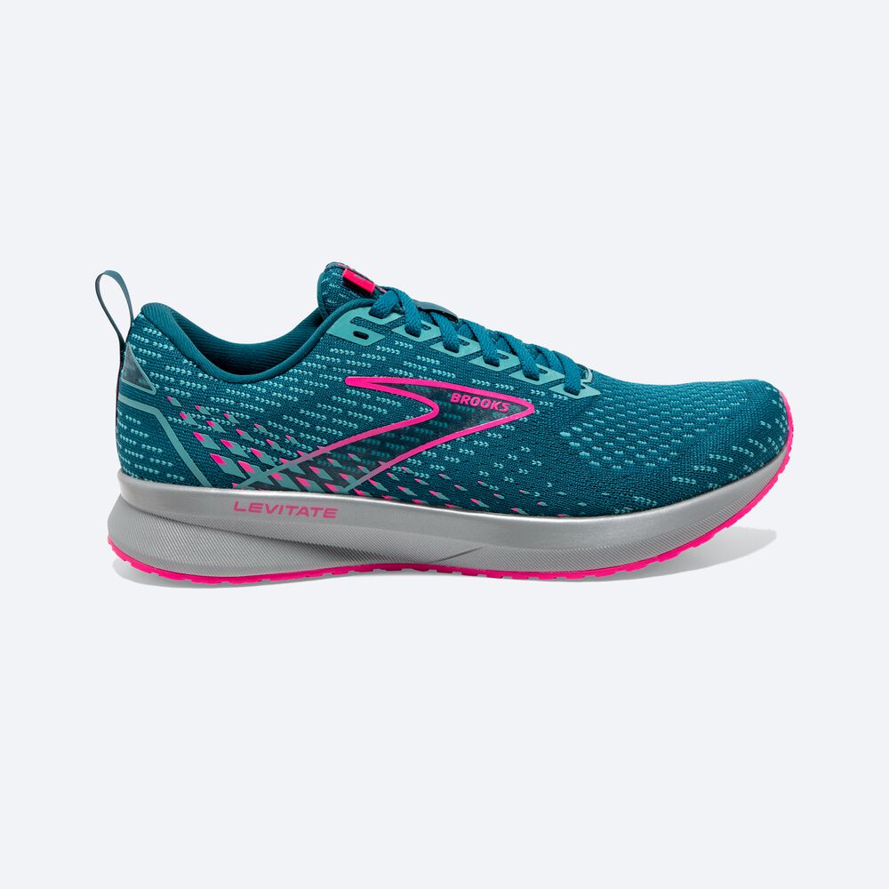 Brooks Levitate 5 Női Futócipő Kék/Rózsaszín | HU421378