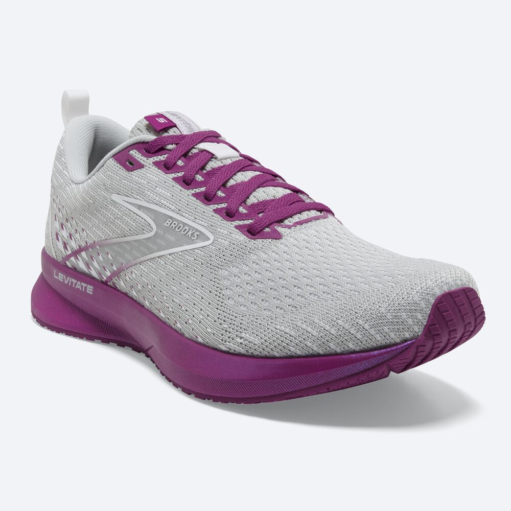 Brooks Levitate 5 Női Futócipő Szürke/Levendula | HU549867