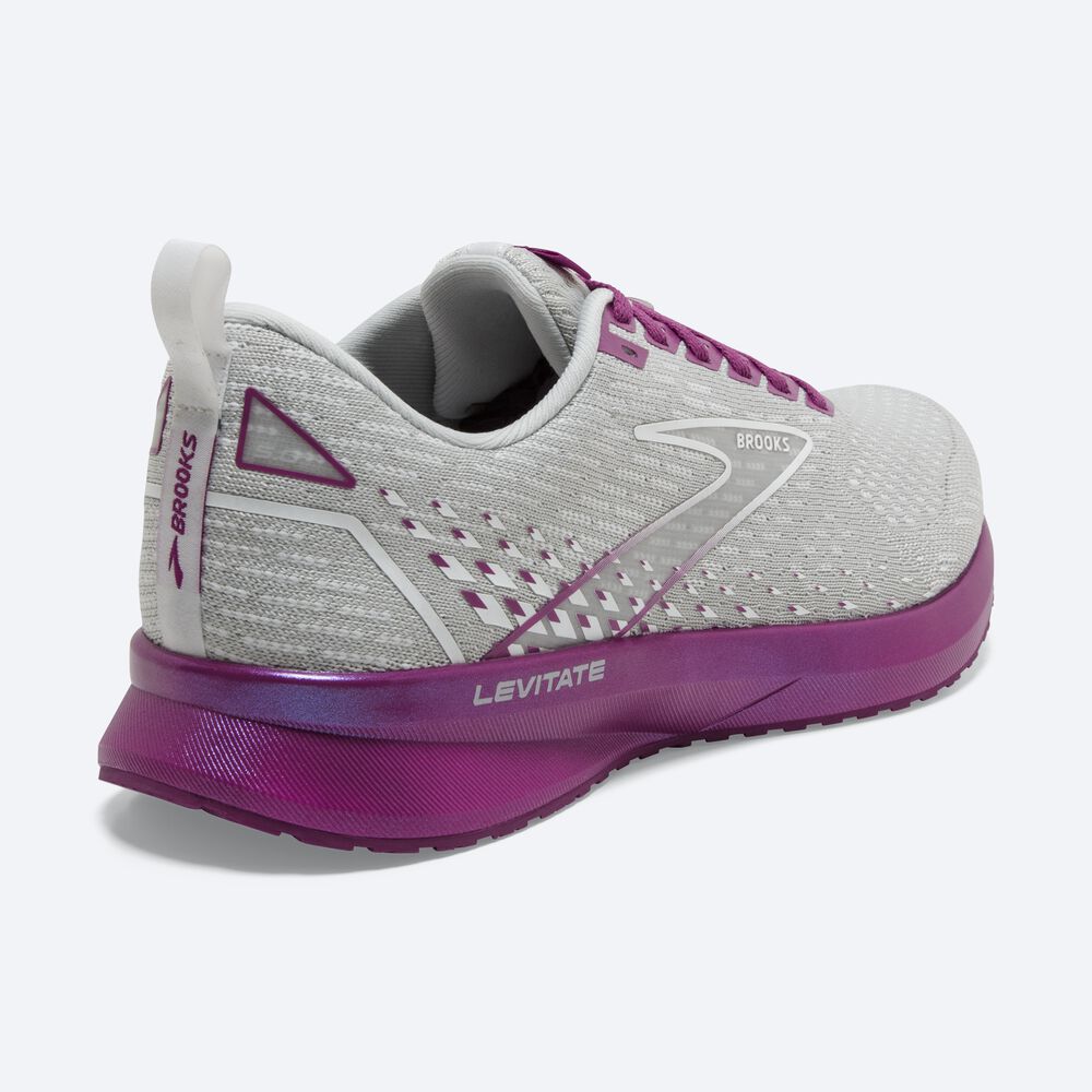 Brooks Levitate 5 Női Futócipő Szürke/Levendula | HU549867