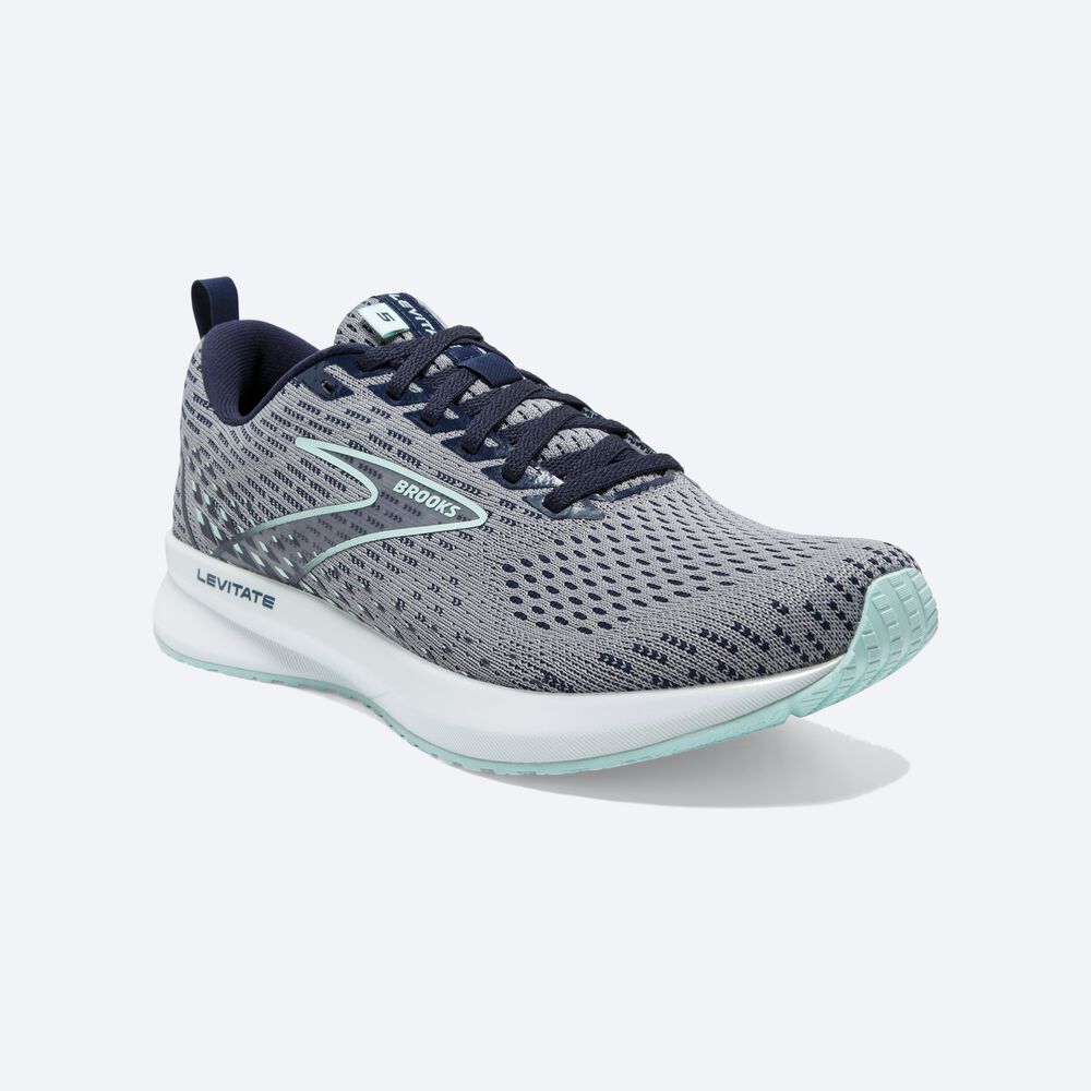 Brooks Levitate 5 Női Futócipő Szürke/Sötétkék/Kék | HU317249