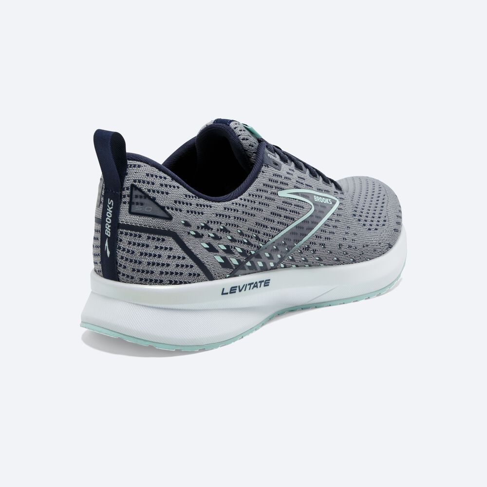 Brooks Levitate 5 Női Futócipő Szürke/Sötétkék/Kék | HU317249