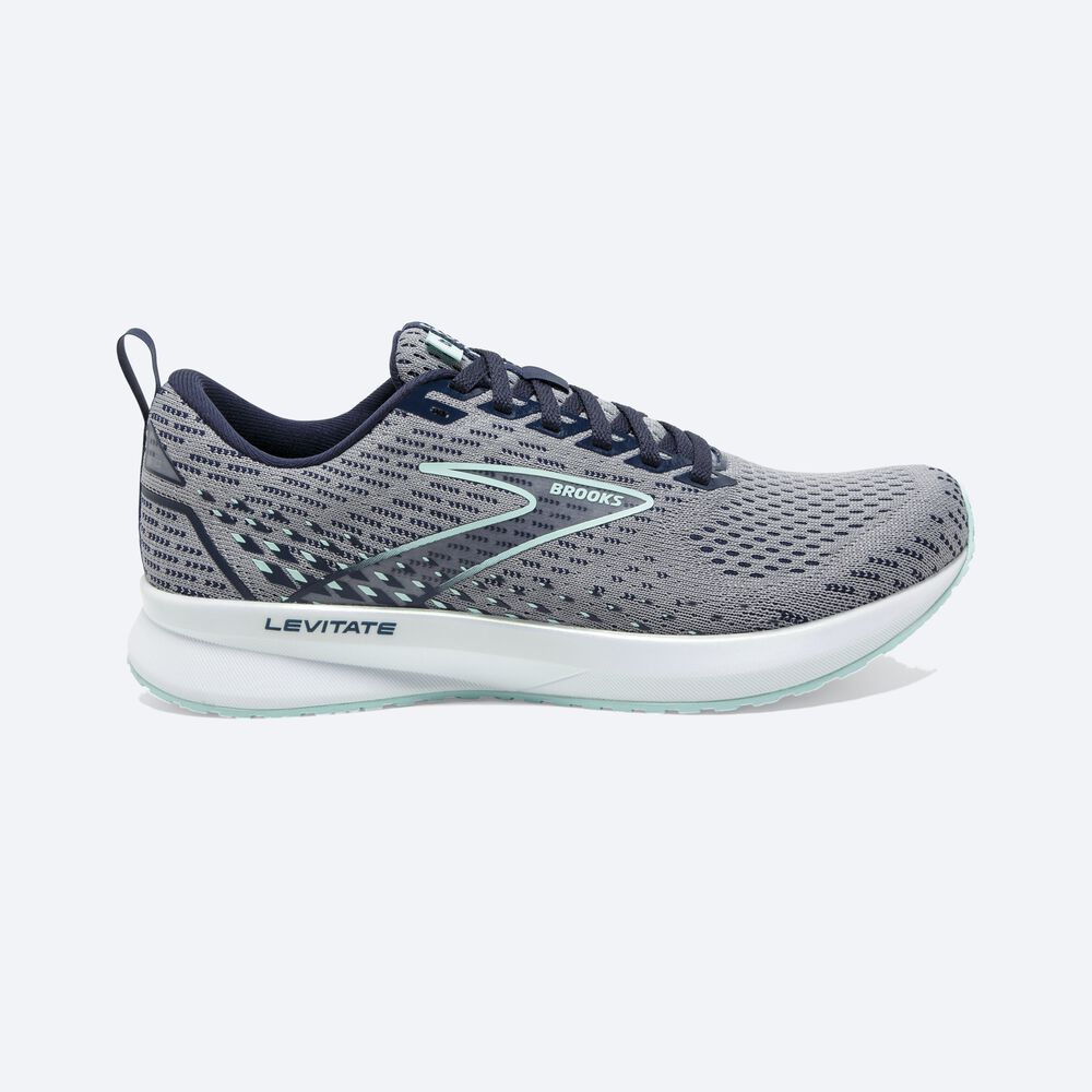 Brooks Levitate 5 Női Futócipő Szürke/Sötétkék/Kék | HU317249