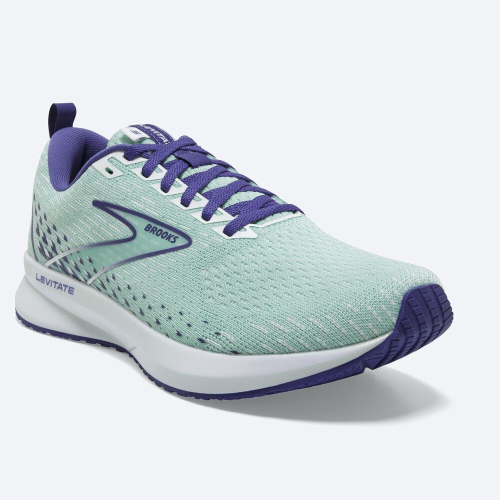 Brooks Levitate 5 Női Futócipő Zöld/Sötétkék Kék/Fehér | HU417369