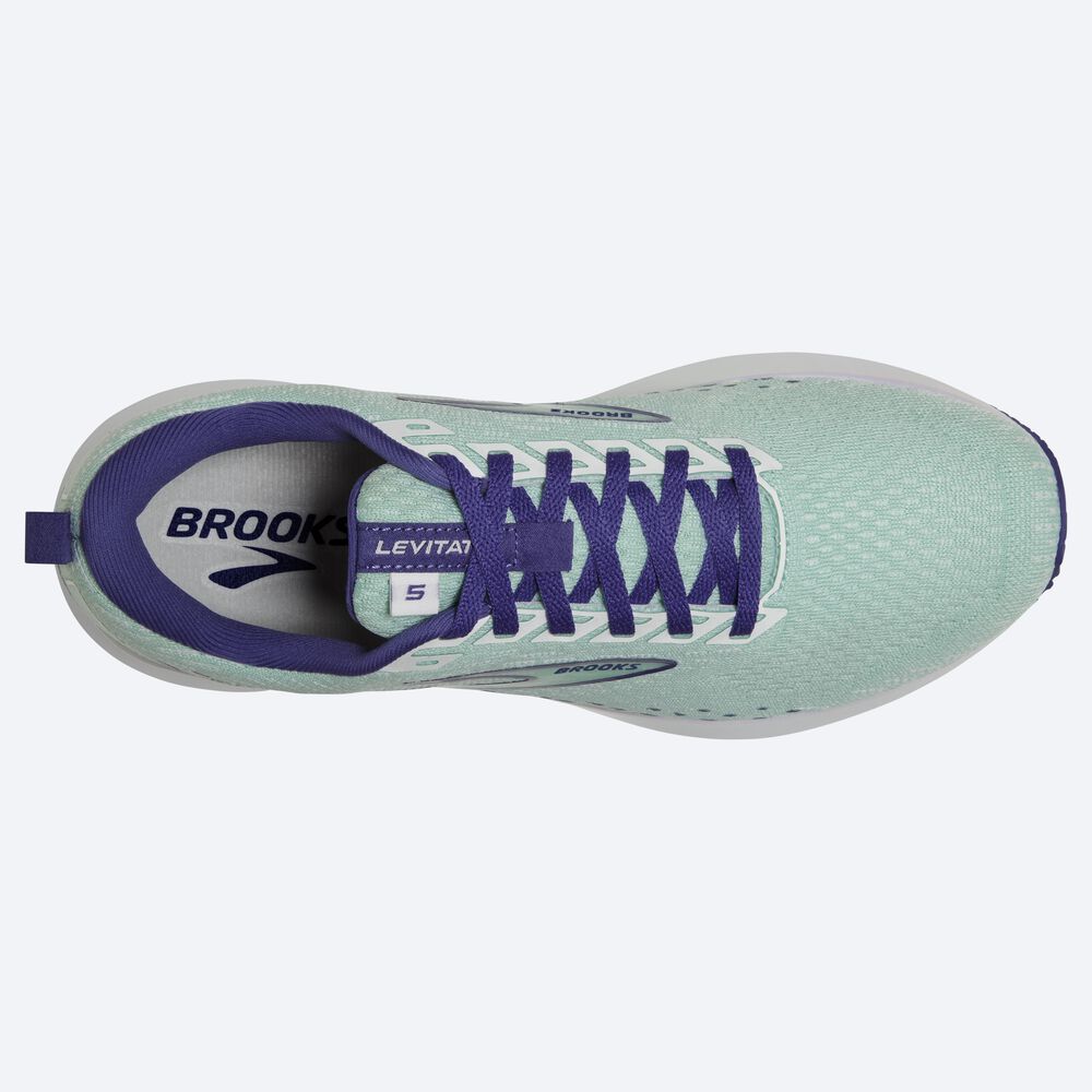 Brooks Levitate 5 Női Futócipő Zöld/Sötétkék Kék/Fehér | HU417369