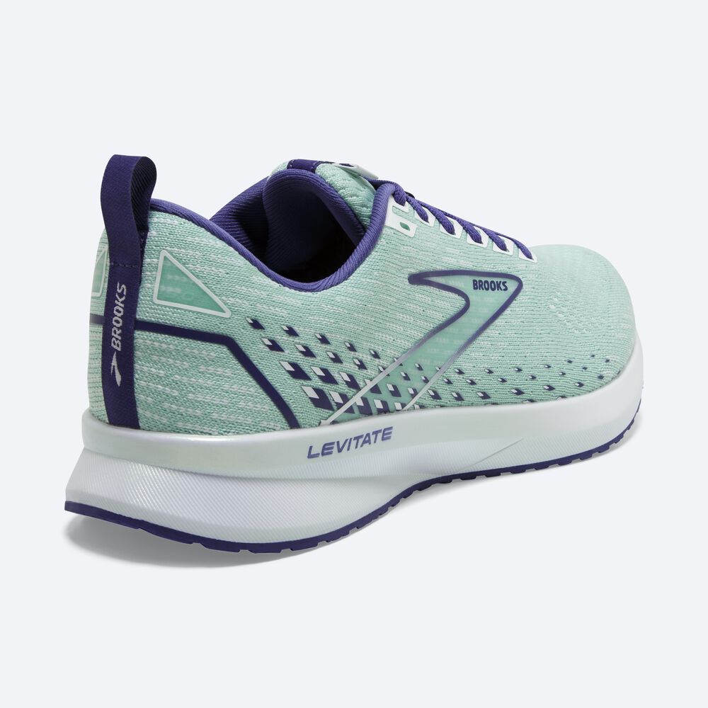 Brooks Levitate 5 Női Futócipő Zöld/Sötétkék Kék/Fehér | HU417369