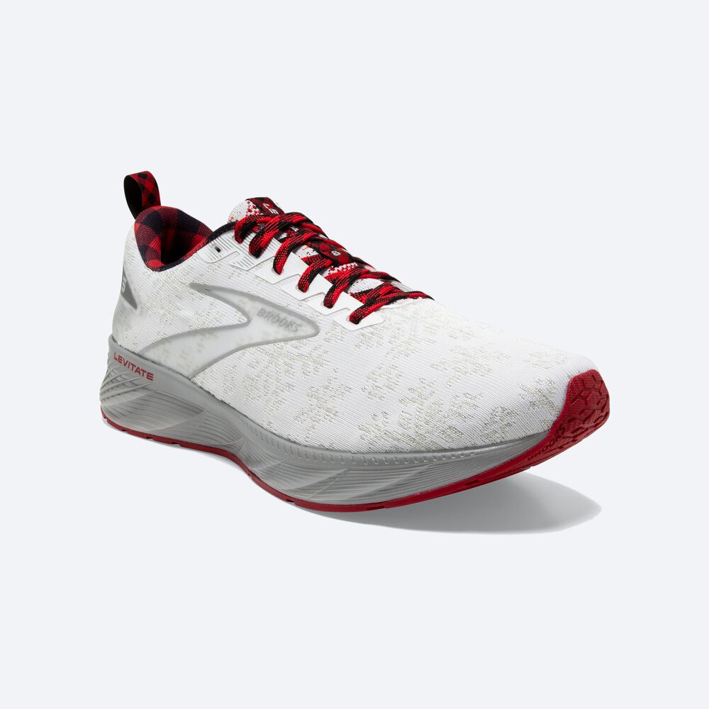 Brooks Levitate 6 Férfi Futócipő Fehér/Piros/Titán | HU859146