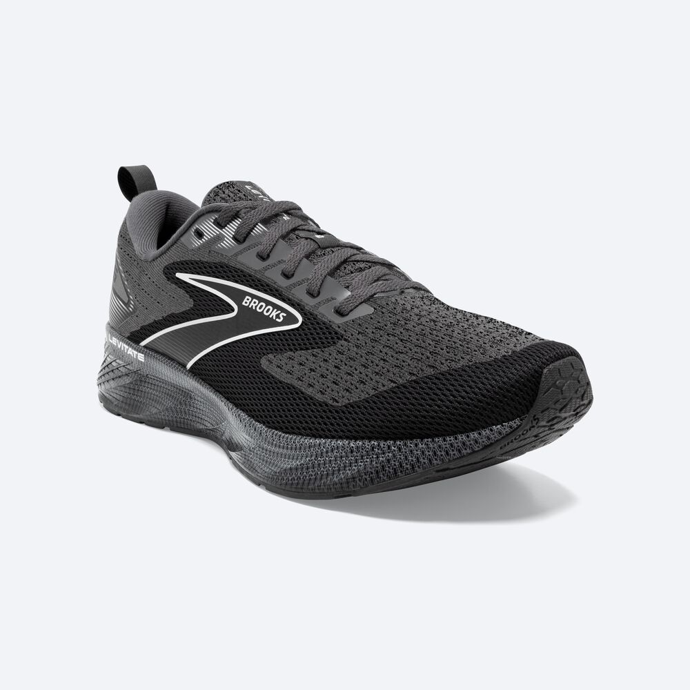 Brooks Levitate 6 Férfi Futócipő Fekete/Fehér | HU901568