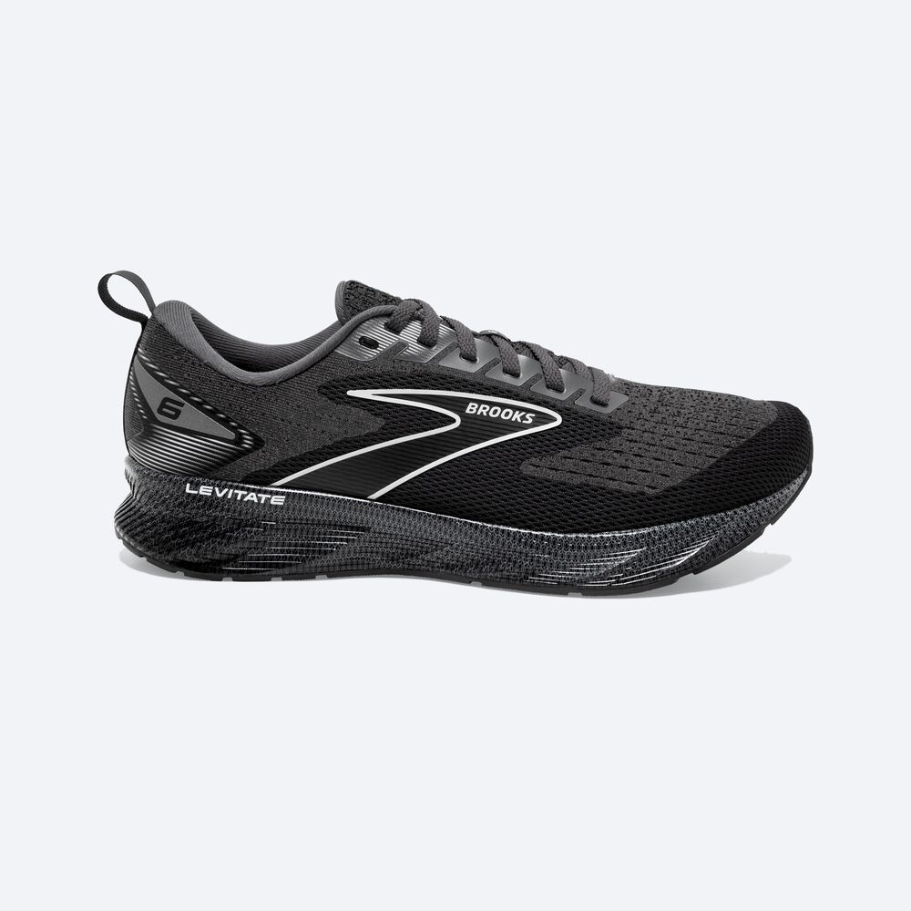 Brooks Levitate 6 Férfi Futócipő Fekete/Fehér | HU901568