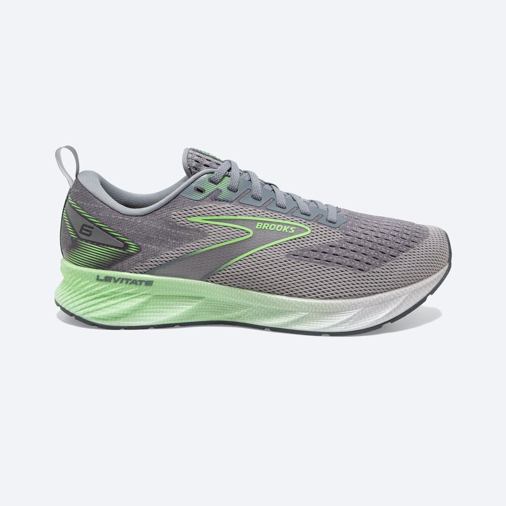 Brooks Levitate 6 Férfi Futócipő Szürke/Zöld | HU947512