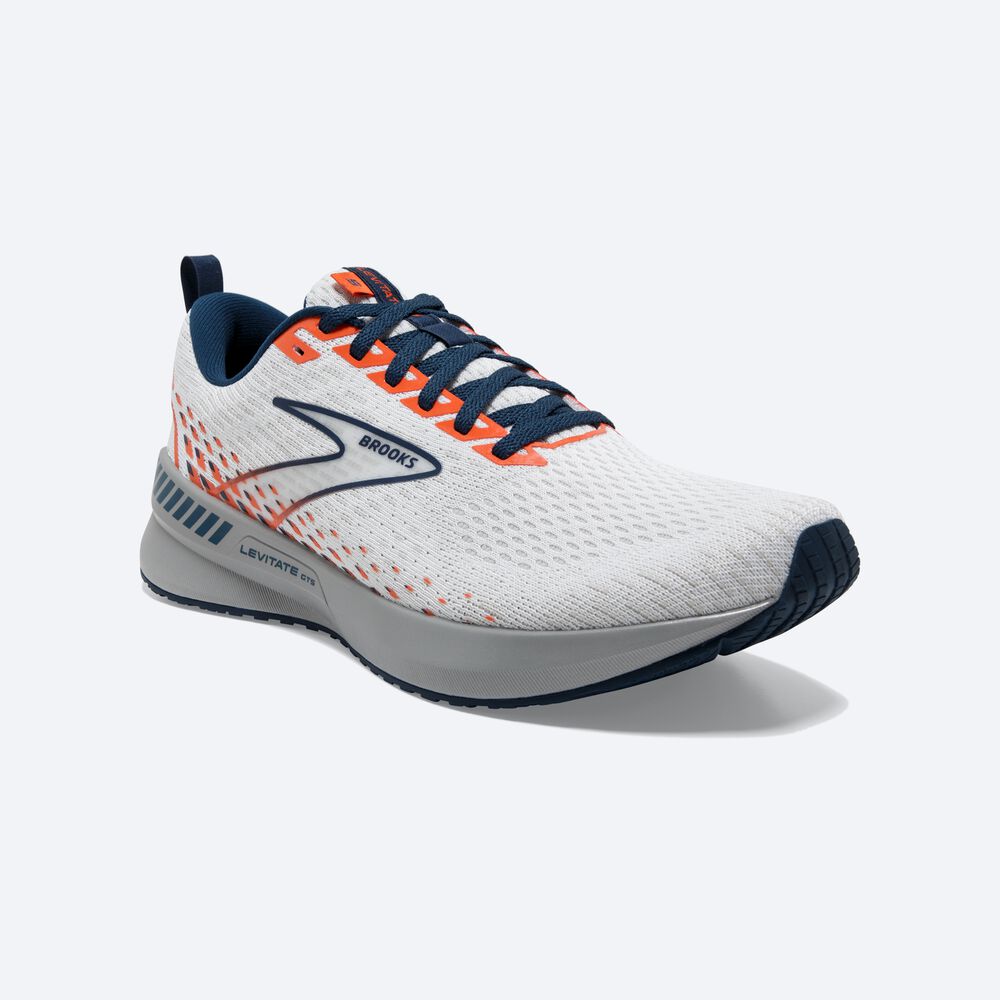 Brooks Levitate GTS 5 Férfi Futócipő Fehér/Barna | HU703265