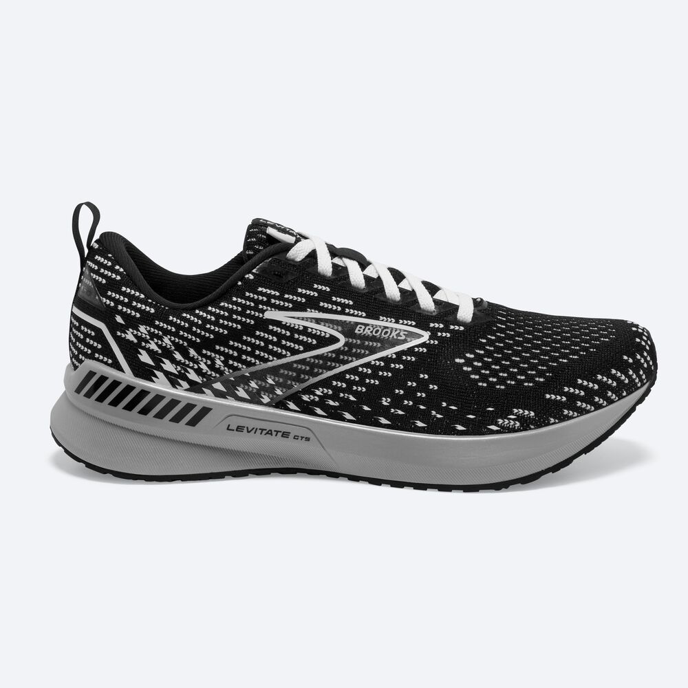 Brooks Levitate GTS 5 Női Futócipő Fekete/Szürke/Fehér | HU631807