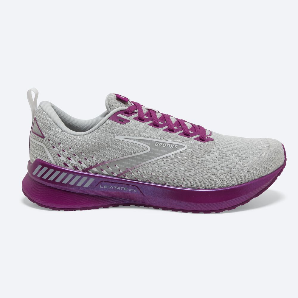 Brooks Levitate GTS 5 Női Futócipő Szürke/Levendula | HU475382